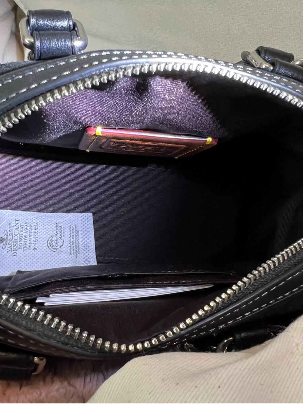 Coach Black Suede Mini Rowan with Silver Hardware - Picture 7 of 8